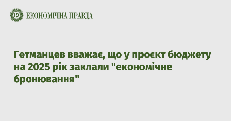 Гетманцев висловив думку, що в проекті бюджету на 2025 рік передбачено 